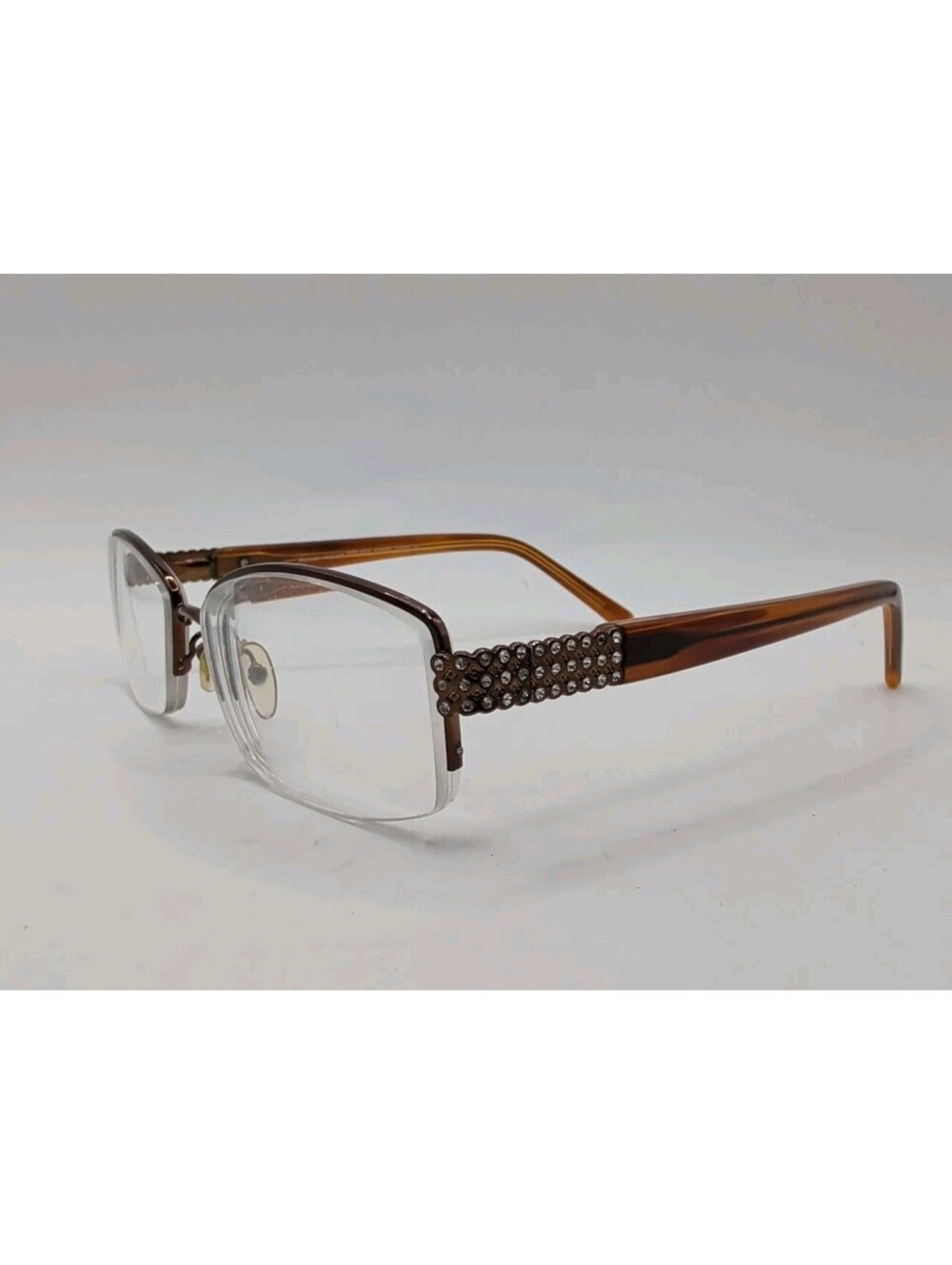 Runway Couture Rhinestone Eyeglasses Frames Only RCE - 224  51-17-135 Brown